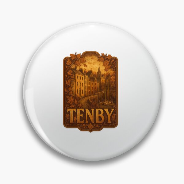 Item preview, Tenby Autumn Harbor Cityscape designed and sold by Imaginarium of Chaos falcon88 .