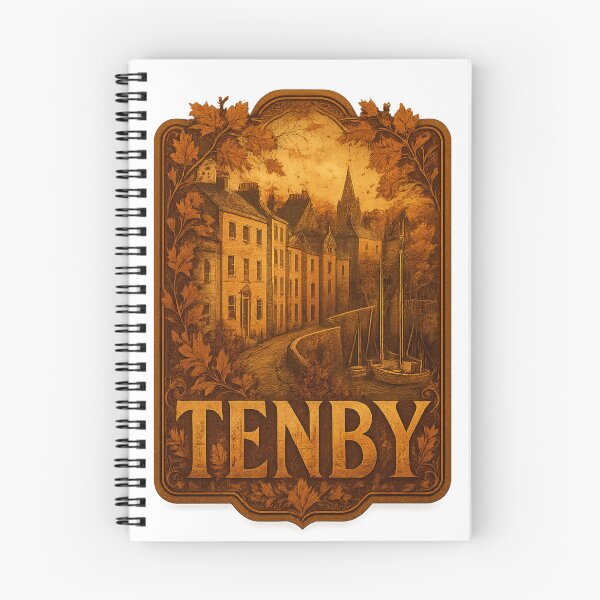 Item preview, Tenby Autumn Harbor Cityscape designed and sold by Imaginarium of Chaos falcon88 .