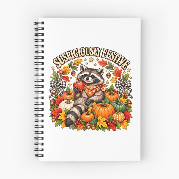 Item preview, Suspiciously Festive Raccoon – Cute Fall Pumpkin & Autumn Leaves Design designed and sold by webpatty.