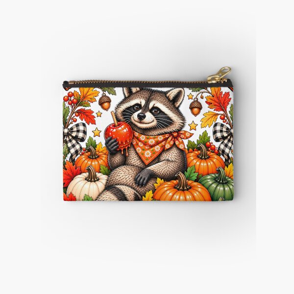 Item preview, Suspiciously Festive Raccoon – Cute Fall Pumpkin & Autumn Leaves Design designed and sold by webpatty.