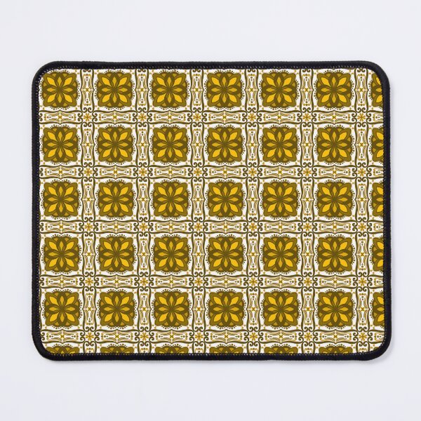 Item preview, Mustard Gold Floral Tile Pattern – Vintage Ornate Geometric Design designed and sold by Rukhscreations.