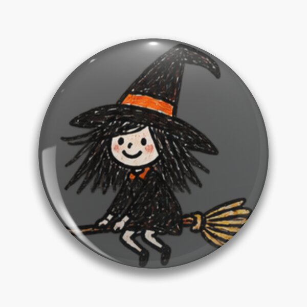 Item preview, little witch on a broomstick designed and sold by NorthPeak Studio.