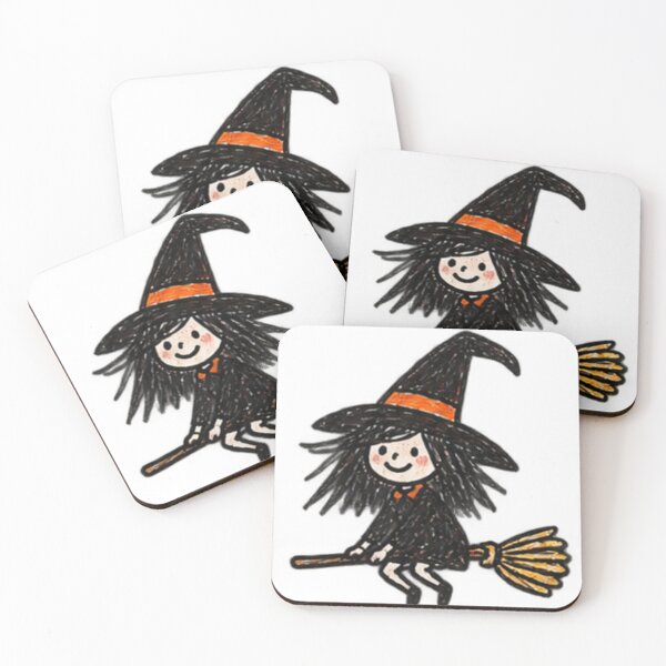 Item preview, little witch on a broomstick designed and sold by NorthPeak Studio.