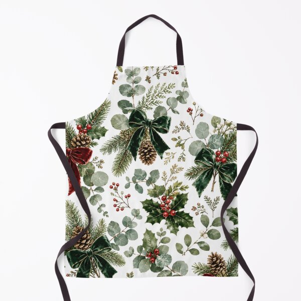 Item preview, Elegant Christmas Botanical Pattern – Velvet Bows, Holly, Pinecones & Evergreen designed and sold by DreamPixelPrint.