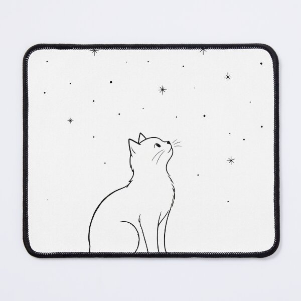 Item preview, Minimalist Cat Gazing at Stars - Line Art Design designed and sold by SimpleLinesCo.