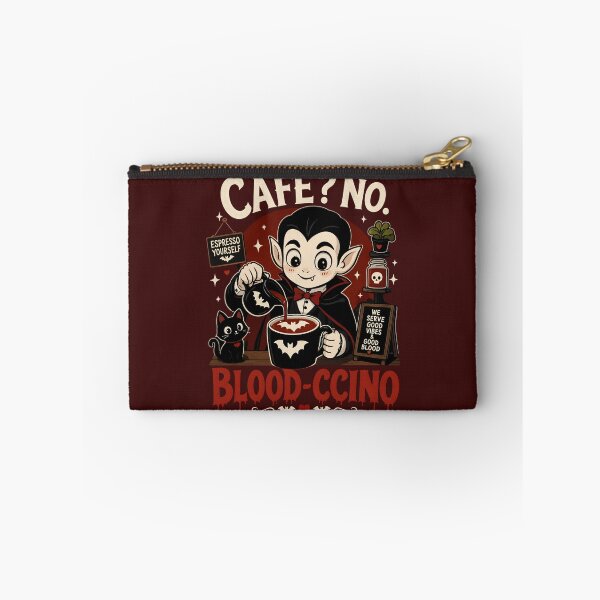 Item preview, Vampire Barista Bloodccino Funny Coffee Halloween designed and sold by CloudyCatArt.