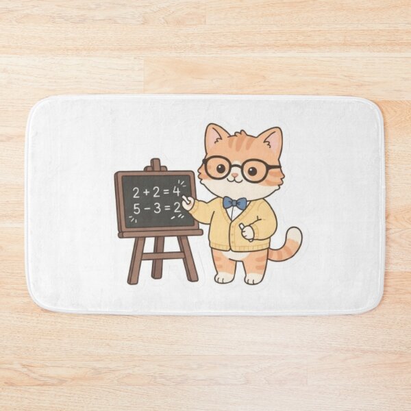 Item preview, Math Teacher Cat At Blackboard designed and sold by PrintforDesign.