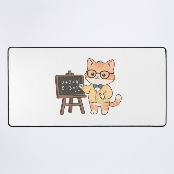 Item preview, Math Teacher Cat At Blackboard designed and sold by PrintforDesign.