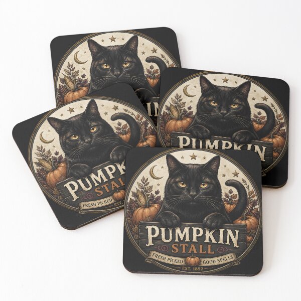 Item preview, Pumpkin Market Cat Retro Halloween Poster Halloween designed and sold by BernoNickel.