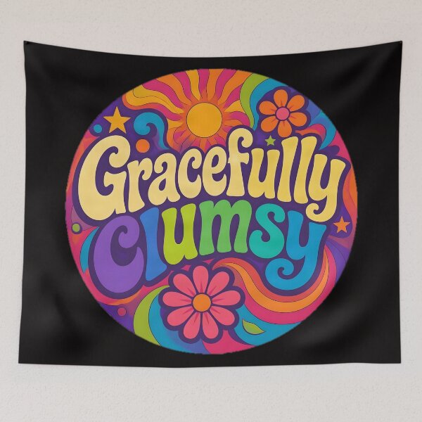 Item preview, Gracefully Clumsy – Retro Psychedelic Design designed and sold by ZombieZooCuties.