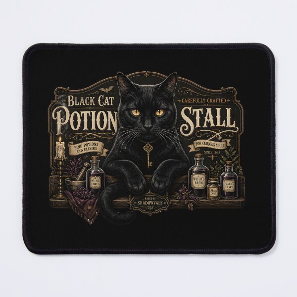 Item preview, Potion Market Cat Gothic Folk Illustration Halloween designed and sold by BernoNickel.