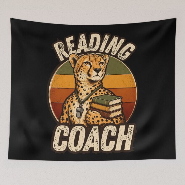 Item preview, Certified Cheetah Reading Coach Funny Teacher Librarian Gifts designed and sold by LeSoniPapaPrint.