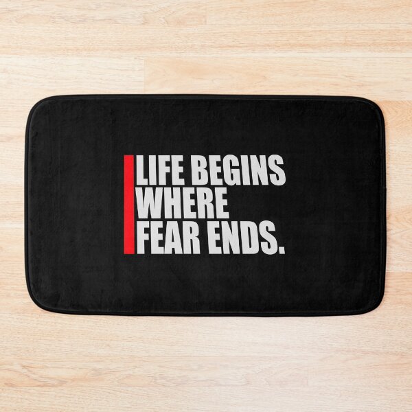 Item preview, Life Begins Where Fear Ends Motivational Text Logo designed and sold by shirt-o-mat.