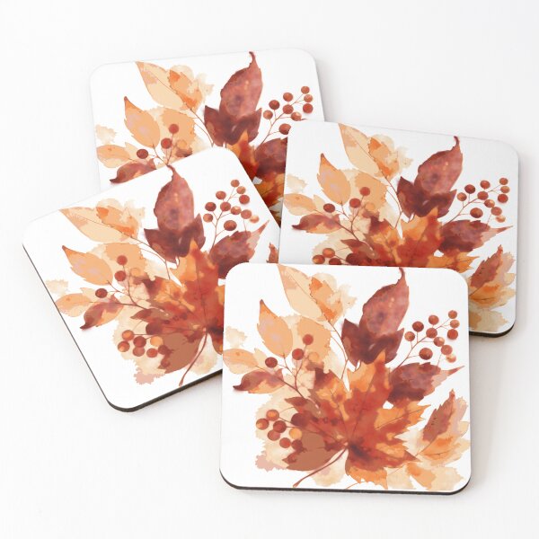 Item preview, Autumn Watercolor Leaves and Berries Botanical Bouquet designed and sold by BelievingCreate.