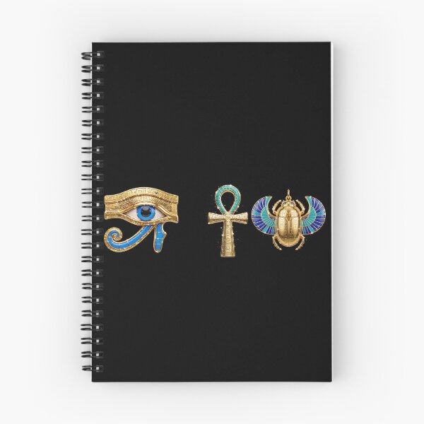 Item preview, Pharaonic Trinity - Gold & Egyptian Blue Luxury Amulets - Eye of Horus Ankh Scarab designed and sold by HoMya.