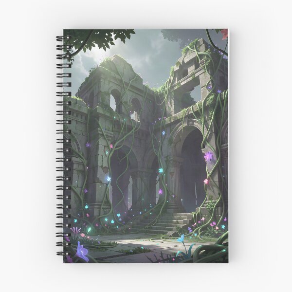 Item preview, Abandoned Temple Ruins Overgrown with Glowing Flora designed and sold by Fanta-sticky.