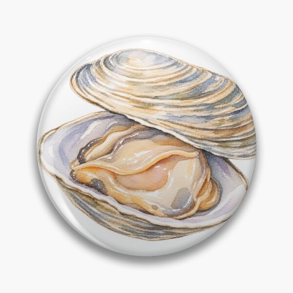Item preview, New England Watercolor Clam Shell designed and sold by saltyhydrangea.
