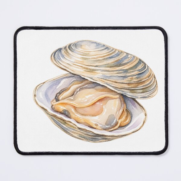 Item preview, New England Watercolor Clam Shell designed and sold by saltyhydrangea.