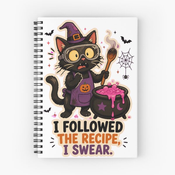 Item preview, Witch Cat Cauldron Design, I Followed The Recipe I Swear, Funny Halloween Cat Illustration designed and sold by Print Loft.