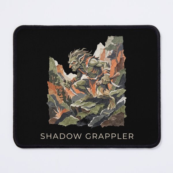 Item preview, Shadow Grappler Fantasy Goblin Troll Papercut Collage Art designed and sold by TeNovaStudio ⭐⭐⭐⭐⭐.