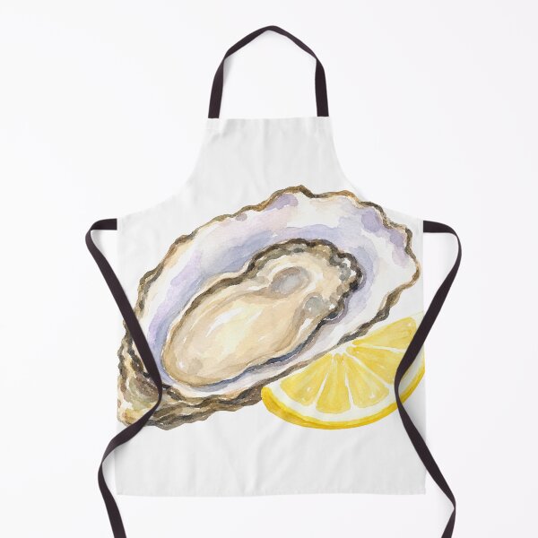 Item preview, Watercolor Oyster with Lemon Wedge designed and sold by saltyhydrangea.