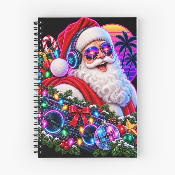 Item preview, Retro Santa Claus Synthwave Christmas Neon 80s Boombox designed and sold by StaticEmpire.