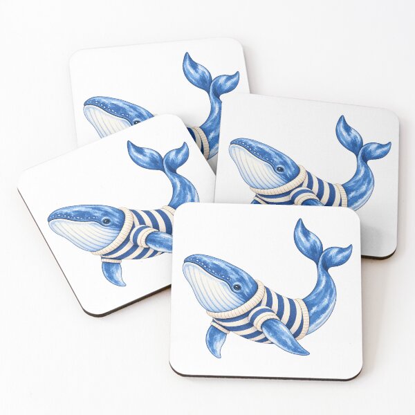 Item preview, Whale in a Striped Fisherman Sweater designed and sold by saltyhydrangea.
