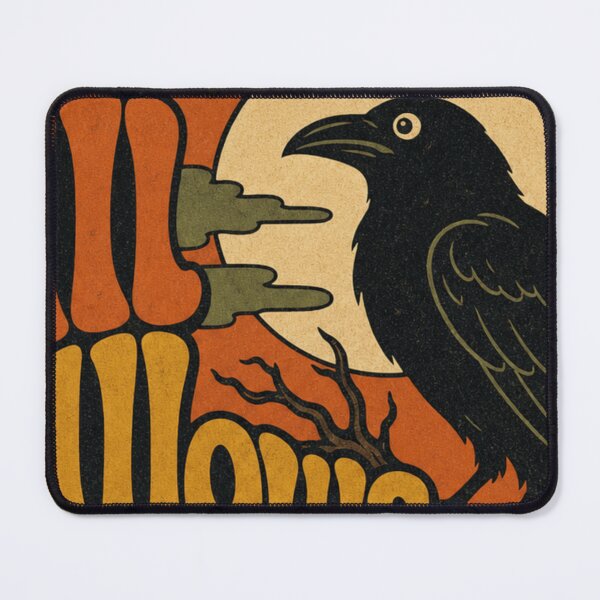 Item preview, All Hallows Eve Raven Retro Halloween Design designed and sold by JessArty ⭐⭐⭐⭐⭐.