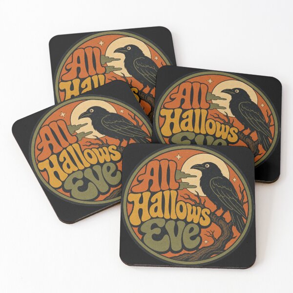 Item preview, All Hallows Eve Raven Retro Halloween Design designed and sold by JessArty ⭐⭐⭐⭐⭐.