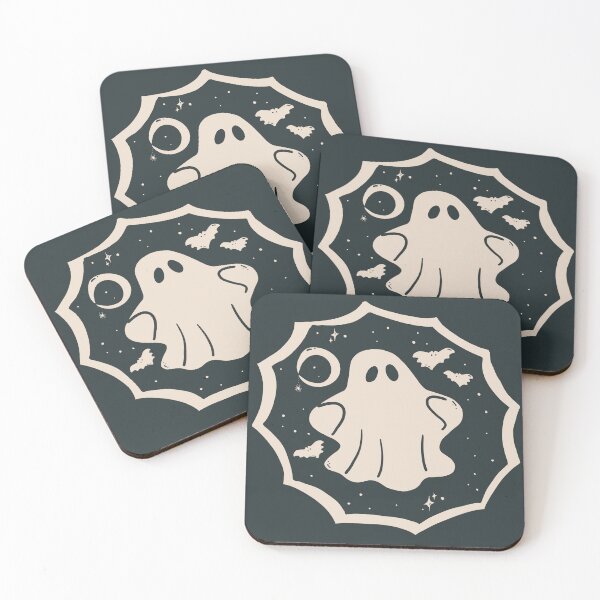 Item preview, Vintage Ghost decal with bats, moon, spider and stars. All within a spider web. Celebrate the spooky Season in style! designed and sold by Kallimon.