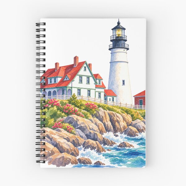 Item preview, Portland Head Light Watercolor designed and sold by saltyhydrangea.