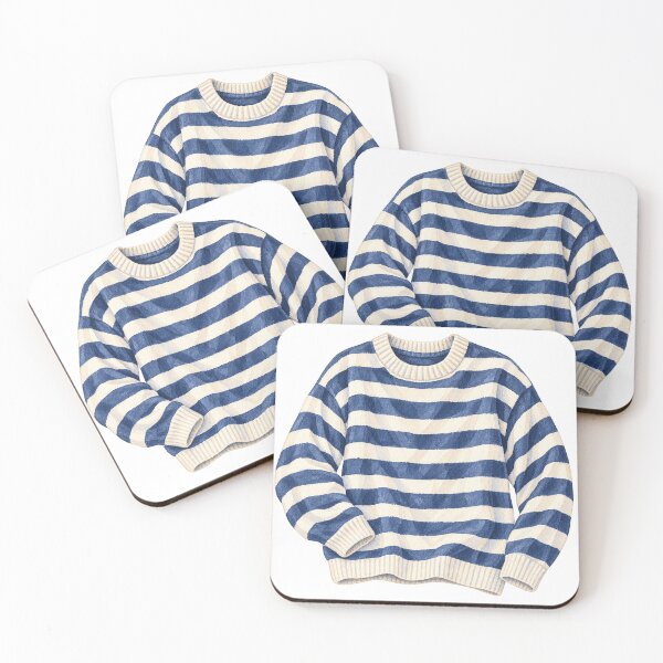 Item preview, Navy Striped Fisherman’s Sweater Watercolor designed and sold by saltyhydrangea.