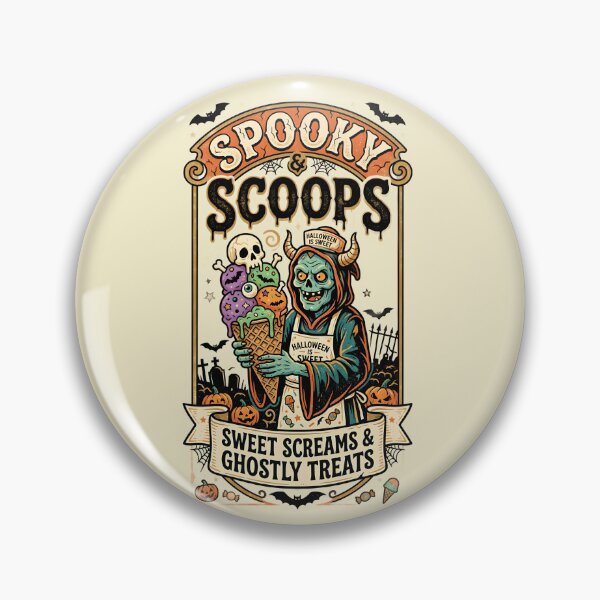 Item preview, Spooky scoops - Sweet screams & ghostly treats - Halloween for ice cream man designed and sold by ParadoxParadox.