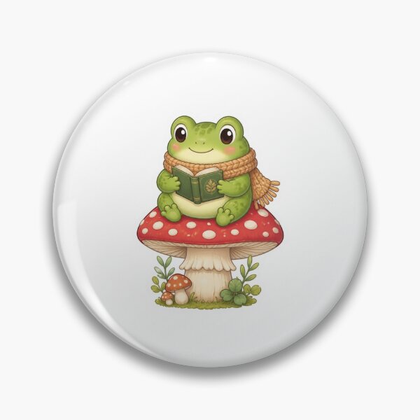 Item preview, Cute Cottagecore Frog Reading On Mushroom Bookish Sticker designed and sold by NEL-BOX.
