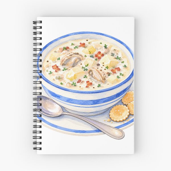 Item preview, New England Clam Chowder Watercolor designed and sold by saltyhydrangea.