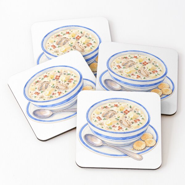 Artikelvorschau, New England Clam Chowder Aquarell entworfen und verkauft von saltyhydrangea.