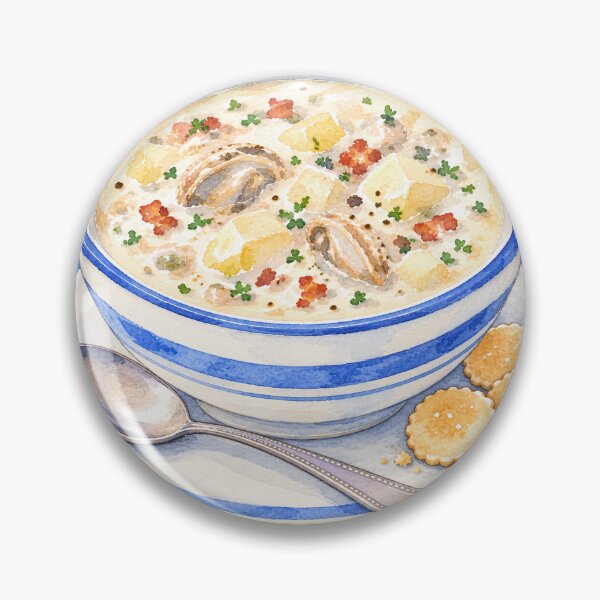 Artikelvorschau, New England Clam Chowder Aquarell entworfen und verkauft von saltyhydrangea.