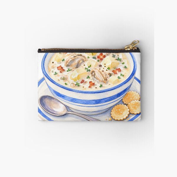 Item preview, New England Clam Chowder Watercolor designed and sold by saltyhydrangea.