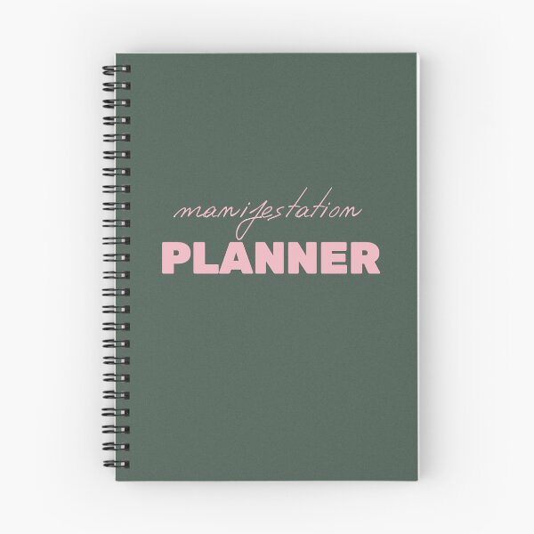 Item preview, Manifestation Planner Dark Green Pink Cursive designed and sold by MiaBellaGirl.