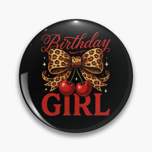 Item preview, Birthday Girl Leopard Coquette Bow Red Cherry Bday Women designed and sold by Dabbing Turtle Designs.