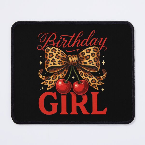 Item preview, Birthday Girl Leopard Coquette Bow Red Cherry Bday Women designed and sold by Dabbing Turtle Designs.