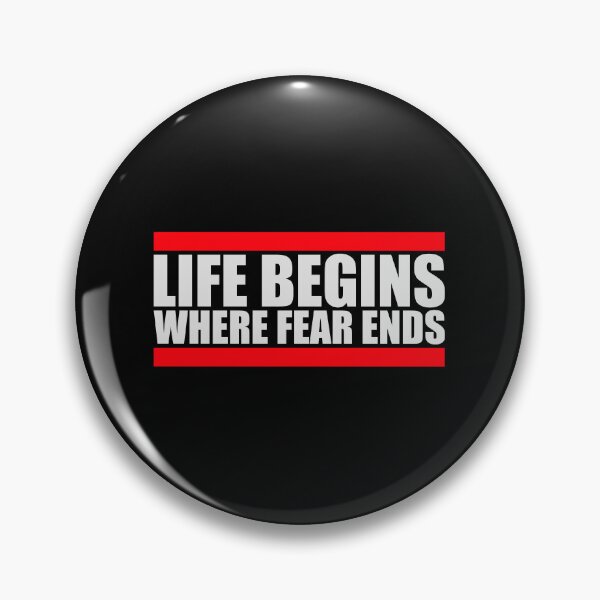Item preview, Life Begins Where Fear Ends Motivational Text Logo designed and sold by shirt-o-mat.