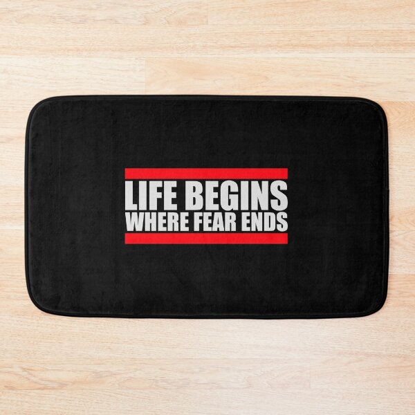 Item preview, Life Begins Where Fear Ends Motivational Text Logo designed and sold by shirt-o-mat.