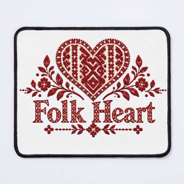 Item preview, Folk Heart Red Embroidery designed and sold by DansCreations42.