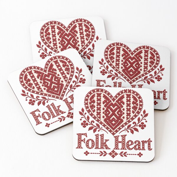 Item preview, Folk Heart Red Embroidery designed and sold by DansCreations42.