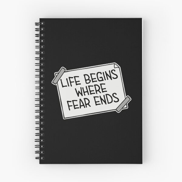 Item preview, Life Begins Where Fear Ends Motivational Text Logo designed and sold by shirt-o-mat.