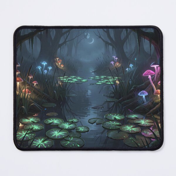 Item preview, A Mystical Fantasy Swamp at Night designed and sold by Fanta-sticky.