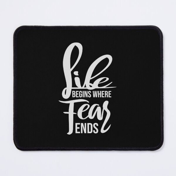Item preview, Life Begins Where Fear Ends Motivational Text Logo designed and sold by shirt-o-mat.