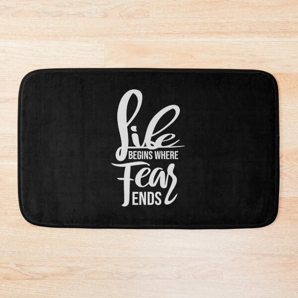 Item preview, Life Begins Where Fear Ends Motivational Text Logo designed and sold by shirt-o-mat.