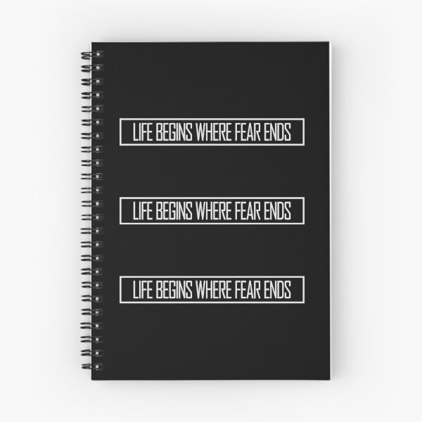 Item preview, Life Begins Where Fear Ends Motivational Text Logo designed and sold by shirt-o-mat.